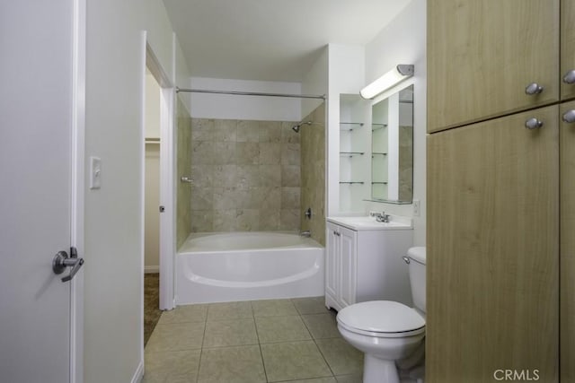 388 E Ocean Blvd Unit 1401, Long Beach, CA 90802 - bathroom with tile patterned flooring, vanity,  shower combination, toilet, and a closet