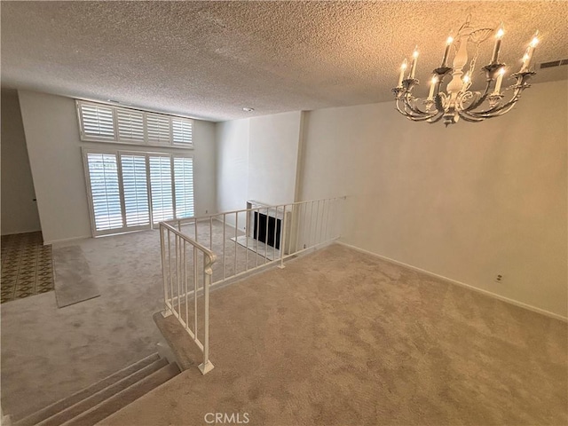 1096 Palo Verde Ave, Long Beach, CA 90815 - carpeted spare room featuring a chandelier and a textured ceiling
