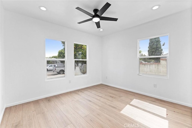 15447 Romar St, Mission Hills San Fernando, CA 91345 - spare room with healthy amount of natural light, wood finished floors, recessed lighting, and a ceiling fan