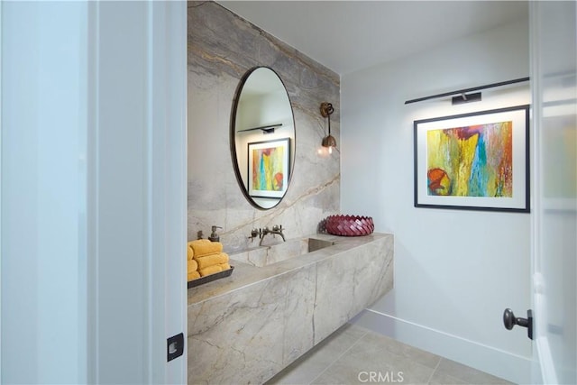 17 Muir Beach Cir, Corona Del Mar, CA 92625 - bathroom featuring tile patterned flooring, a sink, and baseboards