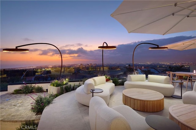 17 Muir Beach Cir, Corona Del Mar, CA 92625 - patio terrace at dusk featuring a patio area