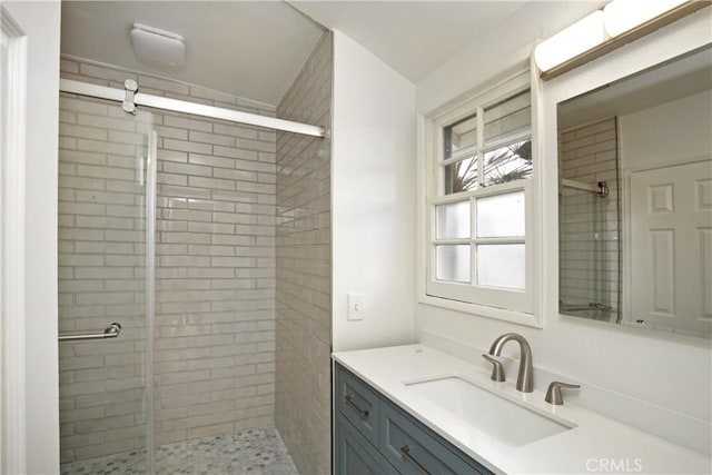 7228 Bairnsdale St, Downey, CA 90240 - bathroom featuring a stall shower and vanity