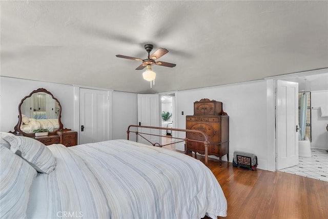 4039 W 7th St, Los Angeles, CA 90005 - bedroom featuring wood finished floors and ceiling fan