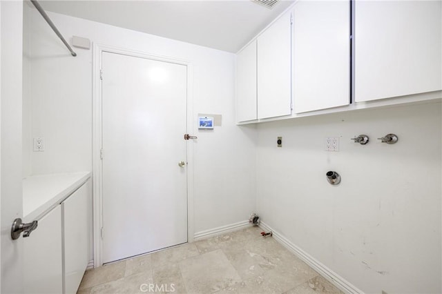 23552 Campestre, Mission Viejo, CA 92691 - laundry area featuring cabinet space, electric dryer hookup, hookup for a gas dryer, and baseboards