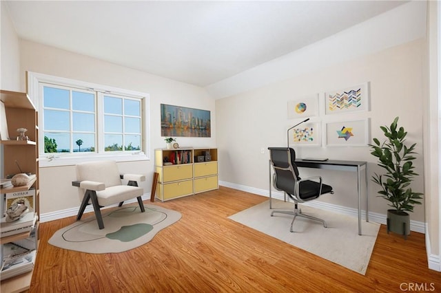 23552 Campestre, Mission Viejo, CA 92691 - office space with wood finished floors, baseboards, and vaulted ceiling