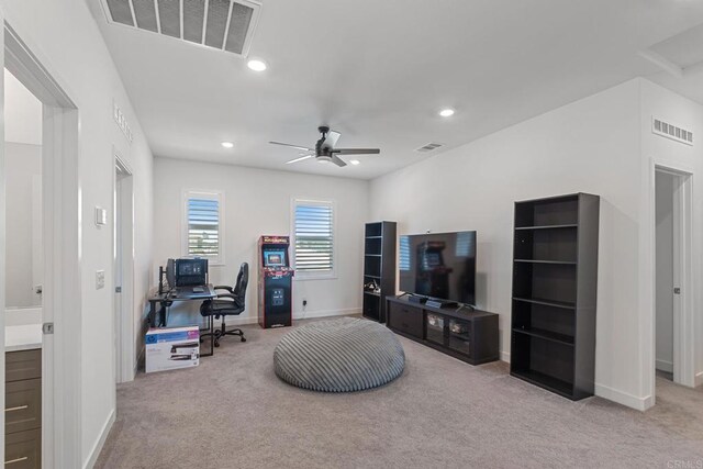 35404 Domani Dr, Palm Desert, CA 92211 - carpeted office space featuring ceiling fan and recessed lighting