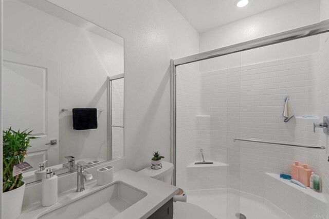 35404 Domani Dr, Palm Desert, CA 92211 - full bathroom with a stall shower and vanity