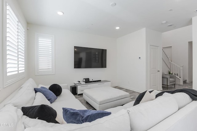 1607 Dundas Pl, Upland, CA 91784 - living area with recessed lighting, wood finished floors, and baseboards