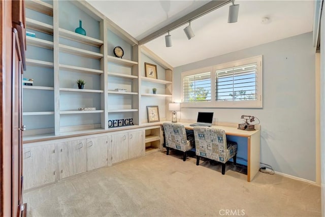 14096 Baker St, Westminster, CA 92683 - carpeted office space featuring vaulted ceiling and rail lighting