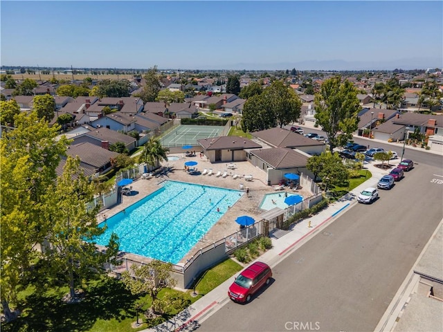 14096 Baker St, Westminster, CA 92683 - aerial view of residential area featuring a pool