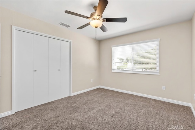 26331 Foxgrove Rd, Menifee, CA 92586 - unfurnished bedroom with carpet floors, a closet, baseboards, and ceiling fan