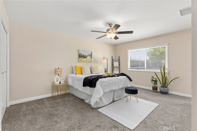 26331 Foxgrove Rd, Menifee, CA 92586 - bedroom featuring carpet floors, baseboards, and a ceiling fan