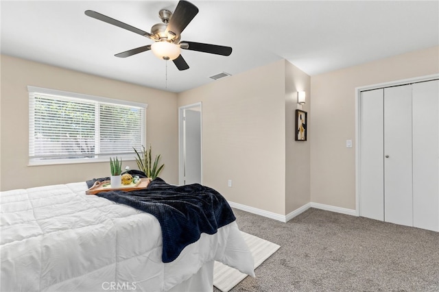 26331 Foxgrove Rd, Menifee, CA 92586 - carpeted bedroom featuring baseboards, a ceiling fan, and a closet