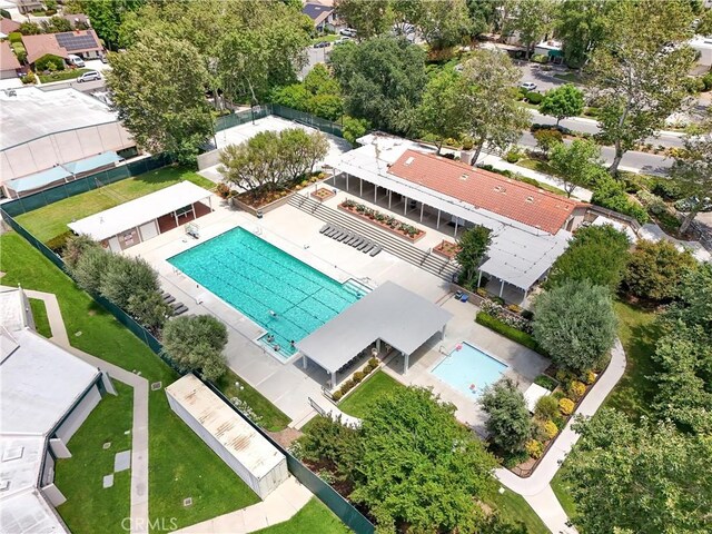 23403 Via Castanet, Valencia, CA 91355 - bird's eye view of a pool area