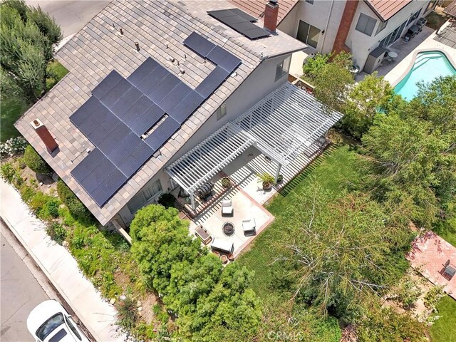 23403 Via Castanet, Valencia, CA 91355 - aerial view of property and surrounding area with a pool area