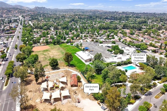 23403 Via Castanet, Valencia, CA 91355 - aerial view of a mountainous background and a pool area