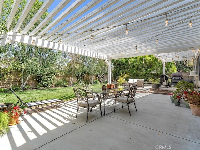 23403 Via Castanet, Valencia, CA 91355 - view of patio / terrace with a pergola and outdoor lounge area