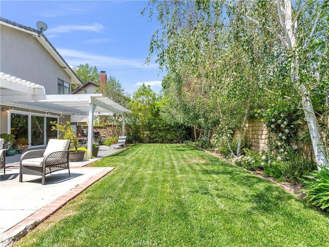 23403 Via Castanet, Valencia, CA 91355 - view of yard with a pergola and a patio area