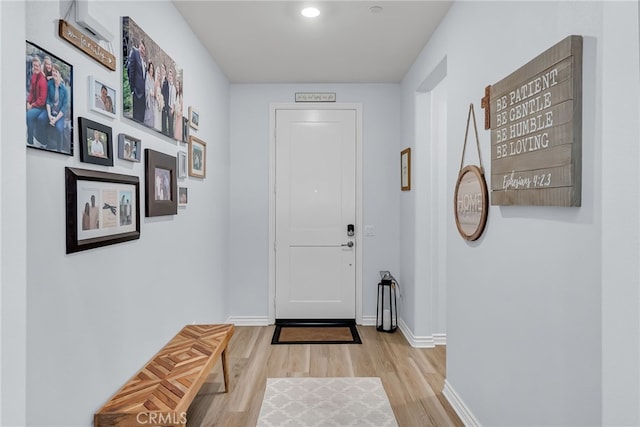 2760 Chad Zeller Ln, Corona, CA 92882 - entryway featuring light wood finished floors, baseboards, and recessed lighting