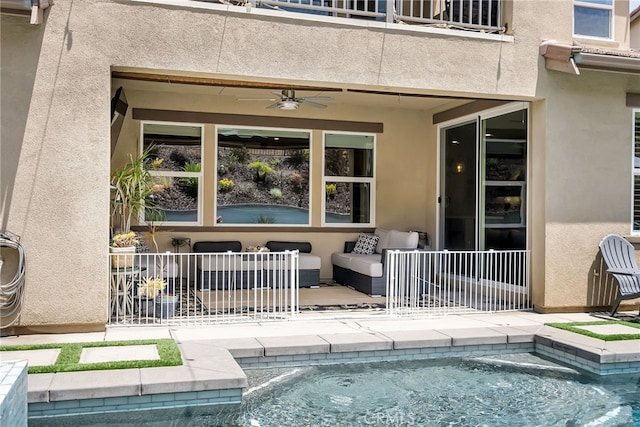 2760 Chad Zeller Ln, Corona, CA 92882 - outdoor pool with a ceiling fan