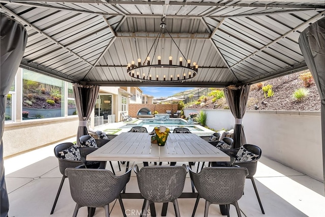 2760 Chad Zeller Ln, Corona, CA 92882 - fenced backyard with a gazebo, a patio, and outdoor dining area