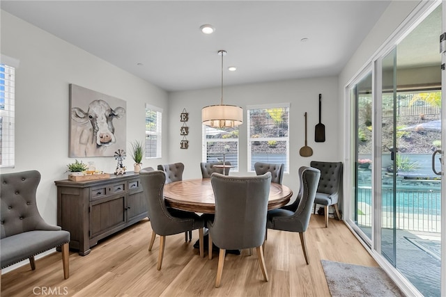 2760 Chad Zeller Ln, Corona, CA 92882 - dining room with light wood finished floors, healthy amount of natural light, a chandelier, and recessed lighting