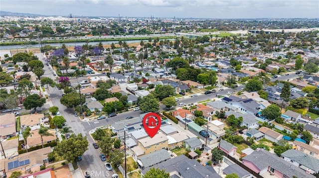 727 W Hill St, Long Beach, CA 90806 - aerial overview of property's location with nearby suburban area