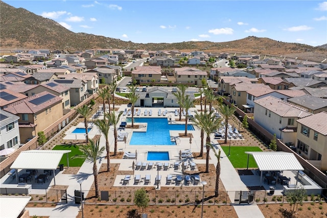29562 Winterstorm Ct, Winchester, CA 92596 - aerial view of residential area with a pool area and a mountain backdrop