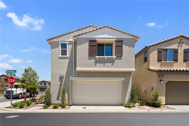 29562 Winterstorm Ct, Winchester, CA 92596 - view of front facade featuring a garage, stucco siding, a tile roof, and concrete driveway