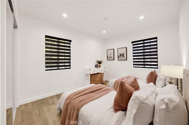 505 N Avon St, Burbank, CA 91505 - bedroom with recessed lighting, light wood finished floors, and baseboards