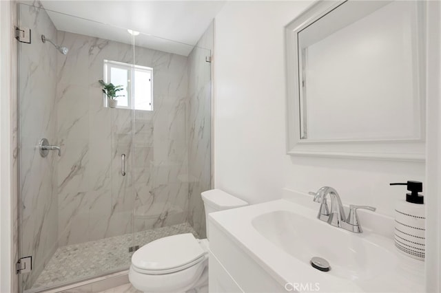 505 N Avon St, Burbank, CA 91505 - bathroom with a marble finish shower, vanity, and toilet