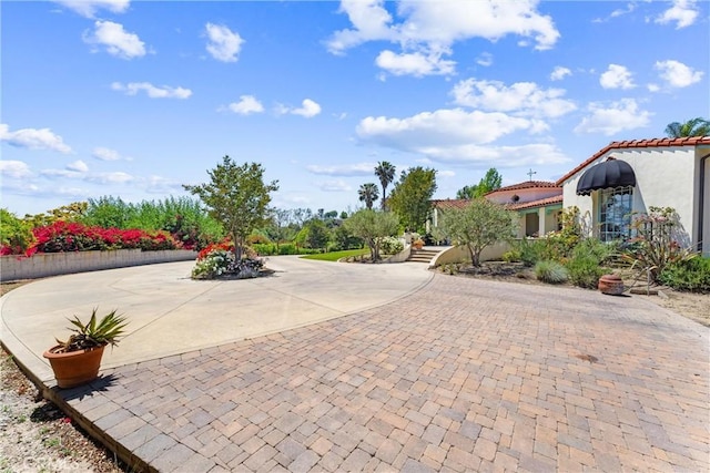 1422 Recado Rd, La Habra Heights, CA 90631 - view of patio / terrace with curved driveway