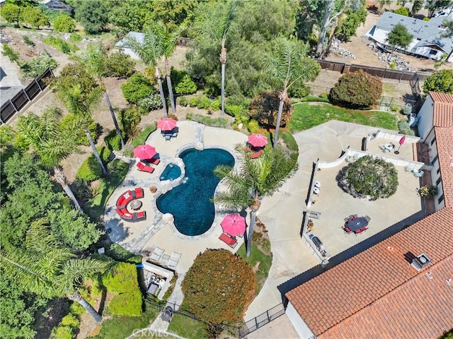1422 Recado Rd, La Habra Heights, CA 90631 - aerial view of a pool
