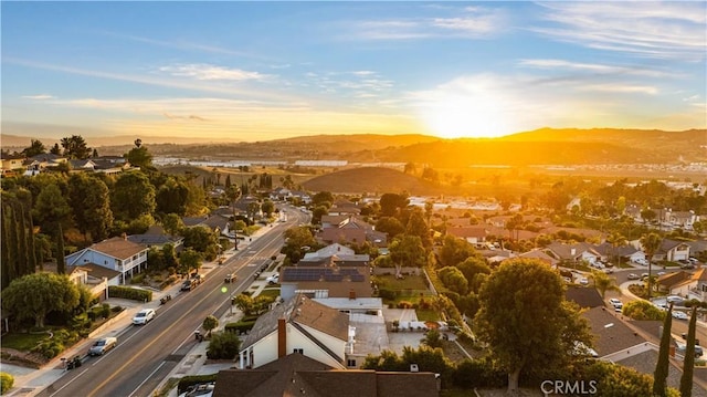 23929 Sunset Crossing Rd, Diamond Bar, CA 91765 - aerial view at dusk of a residential view and a mountain view