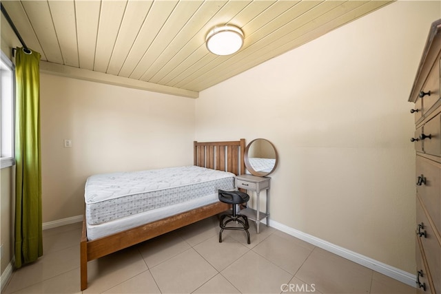 23929 Sunset Crossing Rd, Diamond Bar, CA 91765 - bedroom featuring baseboards, wood ceiling, and light tile patterned floors