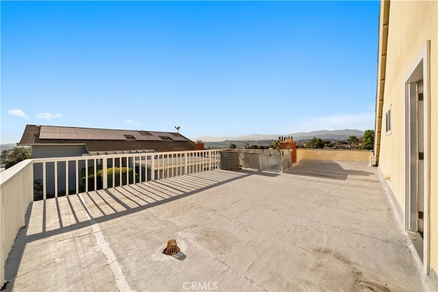 23929 Sunset Crossing Rd, Diamond Bar, CA 91765 - view of patio with a mountain view and central AC unit