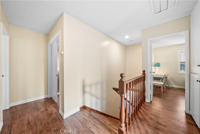 23929 Sunset Crossing Rd, Diamond Bar, CA 91765 - hallway featuring an upstairs landing, wood finished floors, baseboards, and recessed lighting