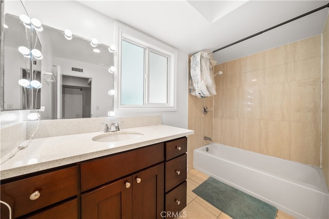 23929 Sunset Crossing Rd, Diamond Bar, CA 91765 - full bathroom featuring tile patterned flooring, vanity, and bathtub / shower combination
