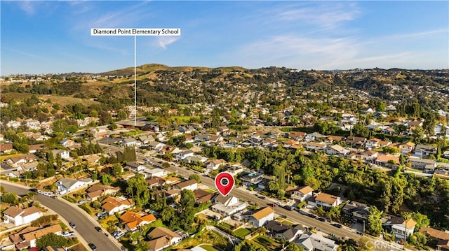 23929 Sunset Crossing Rd, Diamond Bar, CA 91765 - aerial overview of property's location with nearby suburban area