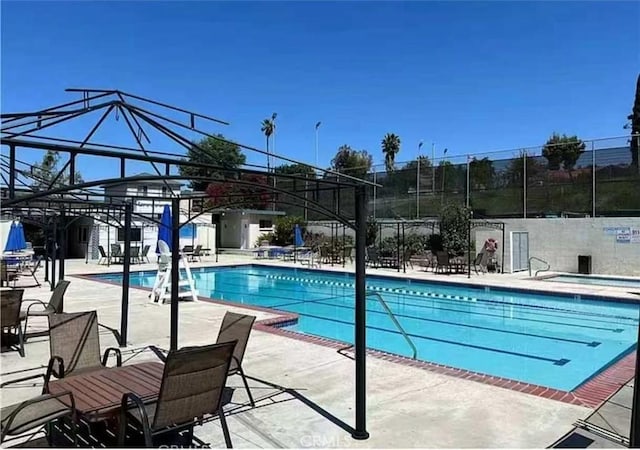 23929 Sunset Crossing Rd, Diamond Bar, CA 91765 - community pool featuring a community hot tub and a patio area