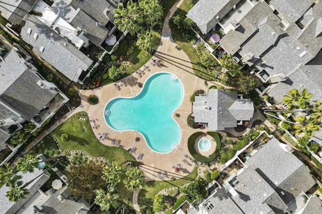 4074 Avenida Brisa, Rancho Santa Fe, CA 92091 - aerial view of property and surrounding area with a pool
