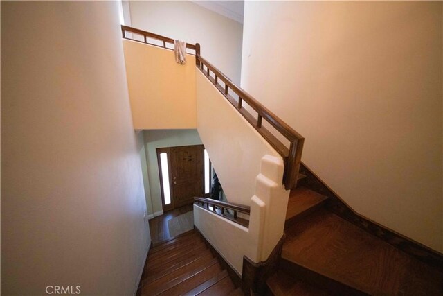 1630 Bridgeport Dr, Los Angeles, CA 90065 - staircase with wood finished floors