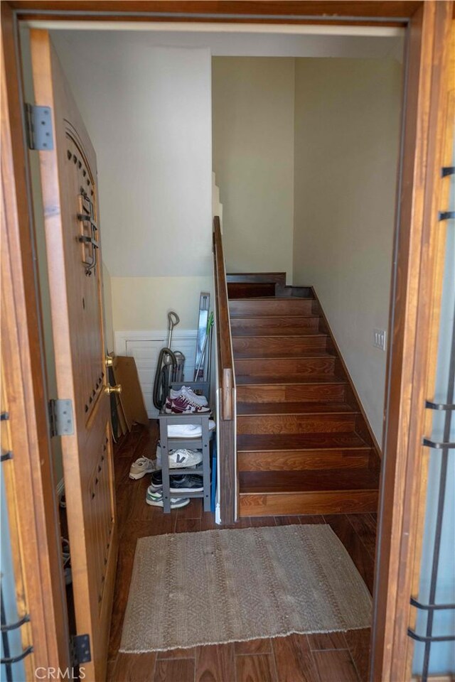 1630 Bridgeport Dr, Los Angeles, CA 90065 - staircase with wood finished floors