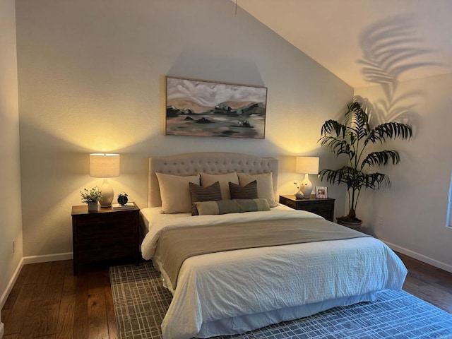 4523 Cordoba Way, Oceanside, CA 92056 - bedroom with hardwood / wood-style floors, baseboards, and lofted ceiling