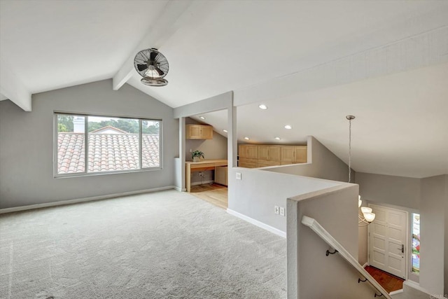 4523 Cordoba Way, Oceanside, CA 92056 - spare room with light colored carpet, baseboards, a ceiling fan, and recessed lighting
