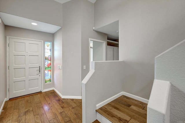 4523 Cordoba Way, Oceanside, CA 92056 - entryway with wood-type flooring, baseboards, and recessed lighting