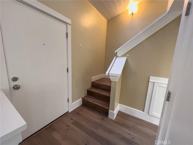 881 Peach St Unit A, San Luis Obispo, CA 93401 - entrance foyer with wood finished floors, stairs, and baseboards
