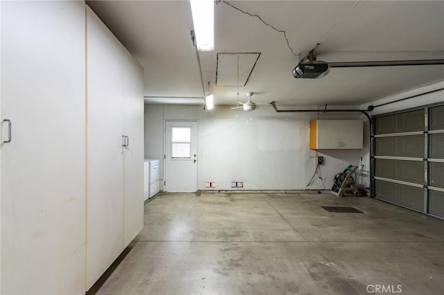 11259 Corsica Ct, Rancho Cucamonga, CA 91730 - garage featuring a garage door opener and separate washer and dryer