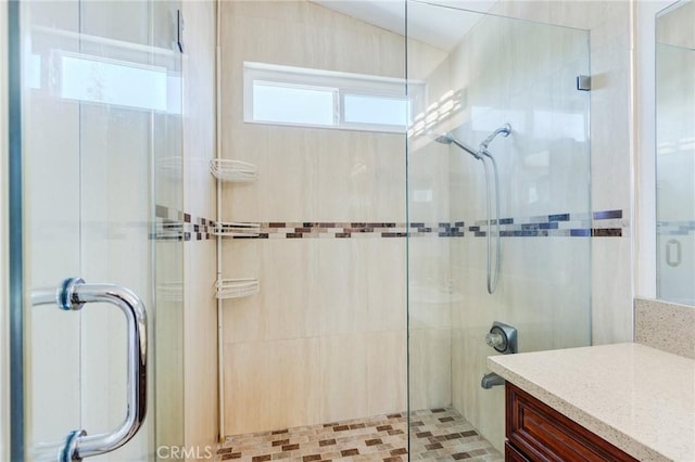11259 Corsica Ct, Rancho Cucamonga, CA 91730 - bathroom featuring a stall shower and vanity