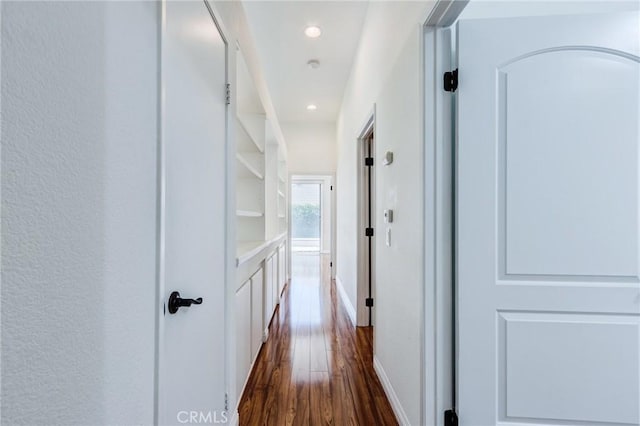 11259 Corsica Ct, Rancho Cucamonga, CA 91730 - hall with dark wood finished floors and recessed lighting